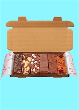 <p>Introducing the baked delights of Simply Cake Co: the perfect treats to make an occasion extra special (and sweet), delivered directly through your loved one's letterbox!</p><p>This varied selection of brownies and bakes has something for everyone! The 6 x favourite flavours included in this gift box are:</p><ul>    <li>Triple Chocolate Chunk Brownie</li>    <li>Salted Caramel Brownie</li>    <li>Chocolate Orange Brownie</li>    <li>Raspberry &amp; White Chocolate Chunk Blondie</li>    <li>Millionaire's Shortbread</li>    <li>Rocky Road</li></ul><p>Have we got you drooling yet? This delicious mix is a real crowd-pleaser, making it a great gift for any occasion!</p><p>These are handmade in the UK with the best ingredients including proper butter, free-range eggs, Belgian chocolate AND gluten free flour so that more people can enjoy their great taste! Simply Cake Co. baked goods&nbsp;are packed full of chocolate, which gives them a shelf life of a good 10 days on arrival. Keep them wrapped up tight, or freeze if you want to keep them longer!</p><p><strong>Please note that this product is fulfilled by our partner Simply Cake Co. and therefore will be sent separately to our other cards and gifts.</strong></p><p>Ingredients:</p><p><em>Triple Chocolate Chunk Brownie</em><br /><br />Caster sugar, Chocolate (Cocoa mass, Sugar, Cocoa butter, whole <strong>MILK</strong> powder, emulsifier <strong>SOY</strong> Lecithin, Natural Vanilla flavouring), White Chocolate (Sugar, Cocoa butter, whole <strong>MILK</strong> powder, emulsifier <strong>SOY</strong> Lecithin, Natural Vanilla flavouring), Butter (<strong>MILK</strong>), free range <strong>EGG</strong>, gluten free flour blend (pea, rice, potato, tapioca, maize, buckwheat), cocoa powder, salt, xanthan gum.<br /><br /><em>Salted Caramel Brownie</em><br /><br />Caster sugar, Chocolate (Cocoa mass, Sugar, Cocoa butter, whole <strong>MILK</strong> powder emulsifier<strong> SOY</strong> Lecithin, Natural Vanilla flavouring), Milk Chocolate (Sugar, Cocoa butter, whole <strong>MILK</strong> powder, emulsifier <strong>SOY</strong> Lecithin, Natural Vanilla flavouring), Butter (<strong>MILK</strong>), free range <strong>EGG</strong>, Caramel (<strong>MILK</strong>, Sugar, butter (<strong>MILK</strong>), Water, Dextrose, Double Cream (<strong>MILK</strong>), Modified Starch (E1442), Dried Glucose Syrup, Dried caramelised sugar, natural flavouring, Emulsifier, Mono and Di-glycerides of fatty acids (E471)), gluten free flour blend (pea, rice, potato, tapioca, maize, buckwheat), cocoa powder, salt, xanthan gum.<br /><br /><em>Chocolate Orange Brownie</em><br /><br />Caster sugar, Chocolate (Cocoa mass, Sugar, Cocoa butter, whole <strong>MILK</strong> powder, emulsifier<strong> SOY </strong>Lecithin, Natural Vanilla flavouring), Milk Chocolate (Sugar, Cocoa butter, whole <strong>MILK</strong> powder, emulsifier <strong>SOY</strong> Lecithin, Natural Vanilla flavouring), butter (<strong>MILK</strong>), free range <strong>EGG</strong>, gluten free flour blend (pea, rice, potato, tapioca, maize, buckwheat), cocoa powder, salt, xanthan gum, Natural Orange flavouring.<br /><br /><em>Raspberry &amp; White Chocolate Chunk Blondie</em><br /><br />White Chocolate (Sugar, Cocoa butter, whole <strong>MILK </strong>powder, emulsifier<strong> SOY</strong> Lecithin, Natural Vanilla flavouring), Sugar (caster and soft brown), Butter <strong>MILK</strong>, free range <strong>EGG</strong>, gluten free flour blend (rice, potato, tapioca, maize, buckwheat), Raspberries, xanthan gum, natural bourbon vanilla flavouring with other flavourings, raspberry powder.<br /><br /><em>Rocky Road</em><br /><br />Gluten free digestives (Maize Starch, Sugar, Rice Flour, Margarine (Palm Oil, Palm Stearin, Water, Coconut Oil, Rapeseed Oil, Lemon Juice), Potato Starch, Vegetable Oils (Palm Oil, Rapeseed Oil), Glucose Syrup, Rice Bran, Millet Flake, Raising Agents (Disodium Diphosphate, Potassium Hydrogen Carbonate), Dried <strong>EGG</strong>, Stabiliser (Xanthan Gum), Salt), Chocolate (Cocoa mass, Sugar, Cocoa butter, whole <strong>MILK</strong> powder, emulsifier <strong>SOY </strong>Lecithin, Natural Vanilla flavouring), marshmallows (Glucose Syrup, Sugar, Dextrose, Water, Stabiliser, Sorbitol, Gelatine, Flavouring, Colour Carmines), Rapeseed oil.<br /><br /><em>Millionaire&rsquo;s Shortbread</em><br /><br />Shortbread (gluten free flour blend (pea, rice, potato, tapioca, maize, buckwheat), butter (<strong>MILK</strong>), sugar, salt, xanthan gum, natural bourbon vanilla flavouring with other flavourings), Caramel (Sugar, Glucose Syrup, Sweetened Condensed <strong>MILK</strong> (<strong>MILK</strong>, Sugar, Lactose (<strong>MILK</strong>), Water, Butter (<strong>MILK</strong>), Golden Syrup, Palm Oil, Salt, Emulsifiers (E322 Rapeseed Lecithin, E491 Sorbitan Monostearate), Natural Flavouring), Chocolate (Sugar, Cocoa butter, whole <strong>MILK</strong> powder, emulsifier <strong>SOY </strong>Lecithin, Natural Vanilla flavouring).</p><p><strong>For allergens please see above in bold.</strong>&nbsp;Made in a bakery that handles&nbsp;<strong>MILK, EGGS, SOYA, NUTS &amp; PEANUTS</strong>&nbsp;therefore may contain traces. Please be aware that this product also contains coconut. Suitable for vegetarians and coeliacs.</p>